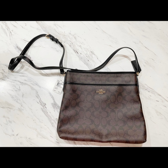 NWT Brown Leather Coach Crossbody Purse - Picture 10 of 14